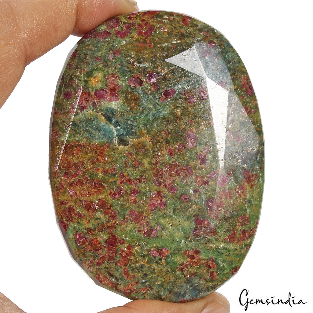 1750 Ct Natural Untreated Bi-Color Ruby Kyanite Oval Faceted Loose Huge Size Gem
