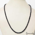 109.50 Ct Natural Blue Sapphire Round Beaded Single Strand Handmade Necklace 18"