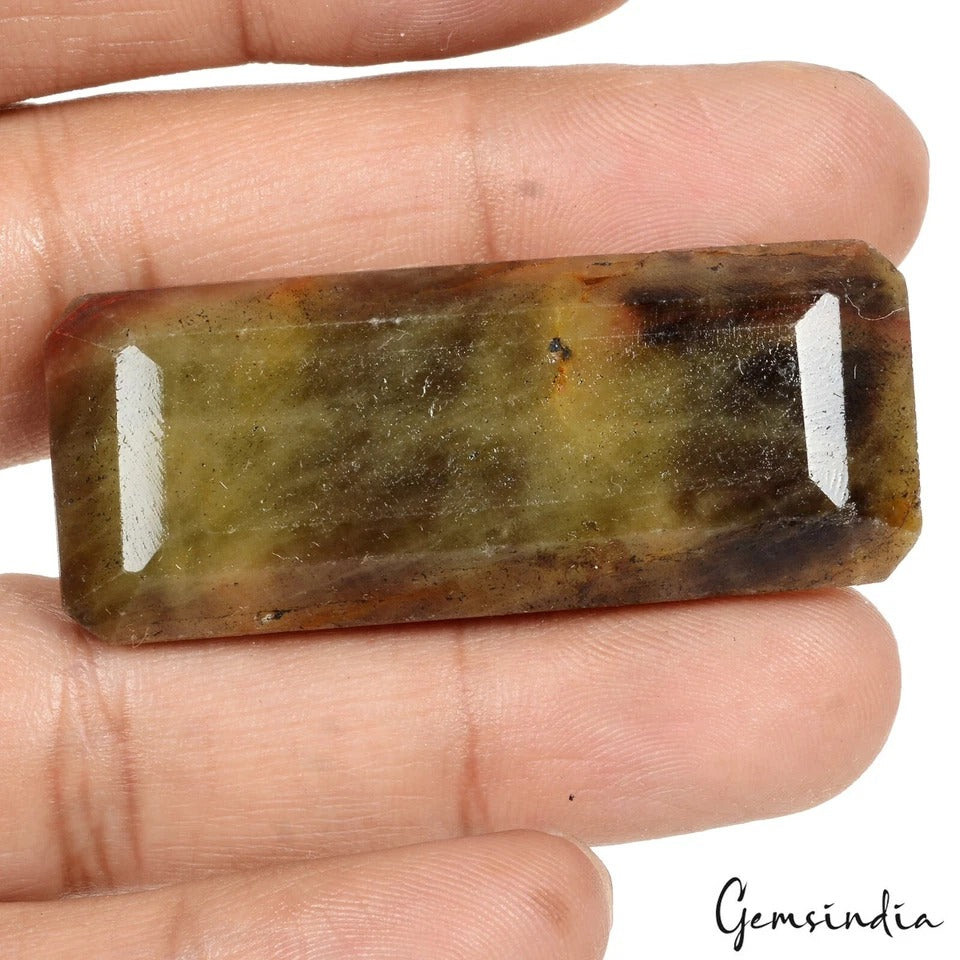Certified 222.30 Ct Natural Untreated Brown Sapphire Octagon Cut Earth mined Gem
