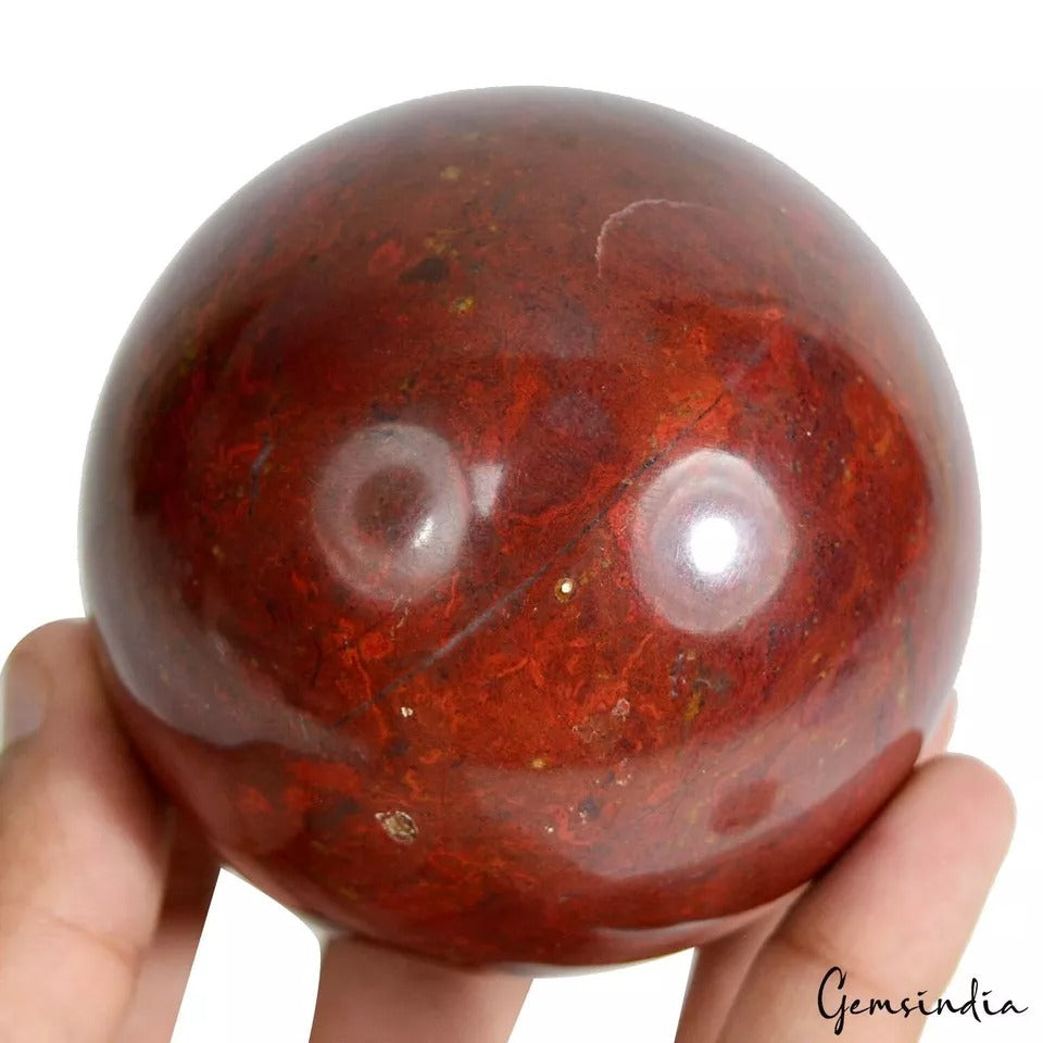 Red Jasper Sphere, Untreated — 2.9 Inch in diameter, 0.596 Kg (2980 Ct), Madagascar