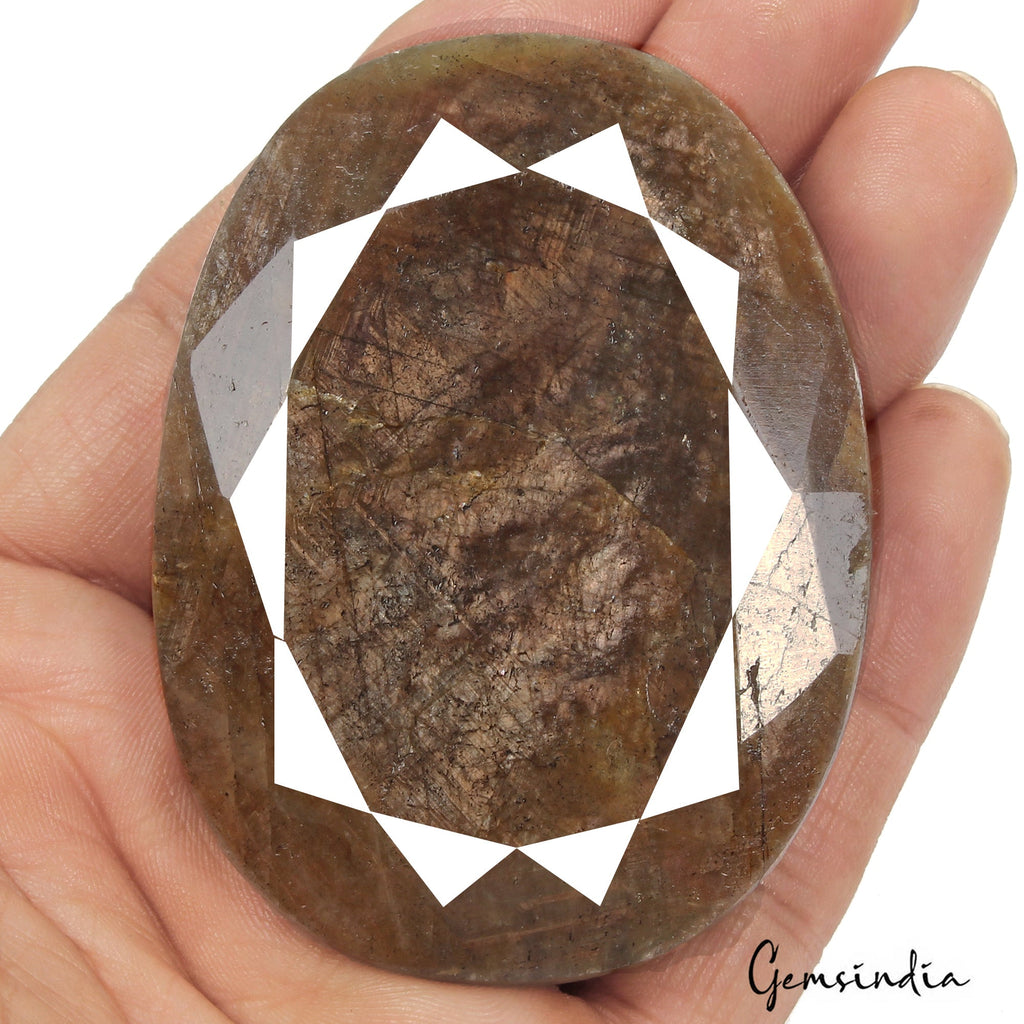 970 Ct Natural Untreated Brown Golden Sapphire Oval Cut Faceted Earth Mined Gems