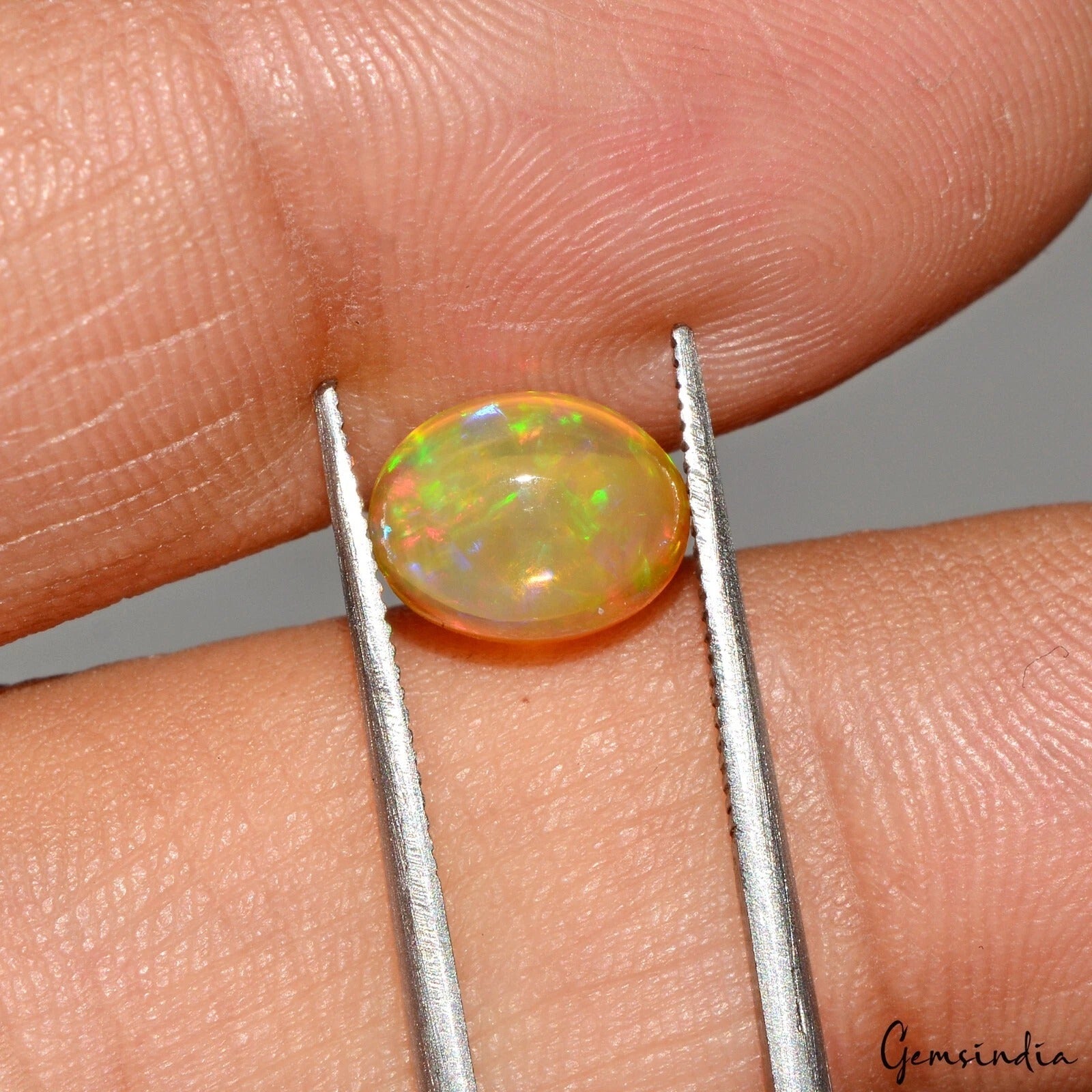 1.30 Ct Natural Untreated Ethiopian Multi Shine Opal Oval Cabochon Loose Gems