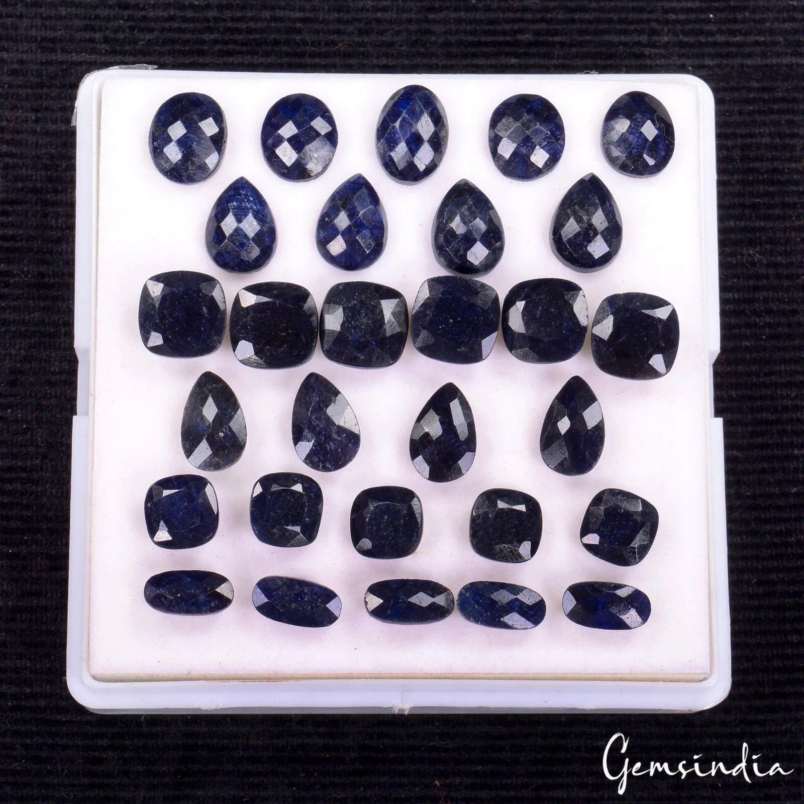 29 Pcs Natural Blue Sapphire Mix Checker Cut Loose Wholesale Jewelry Gemstones