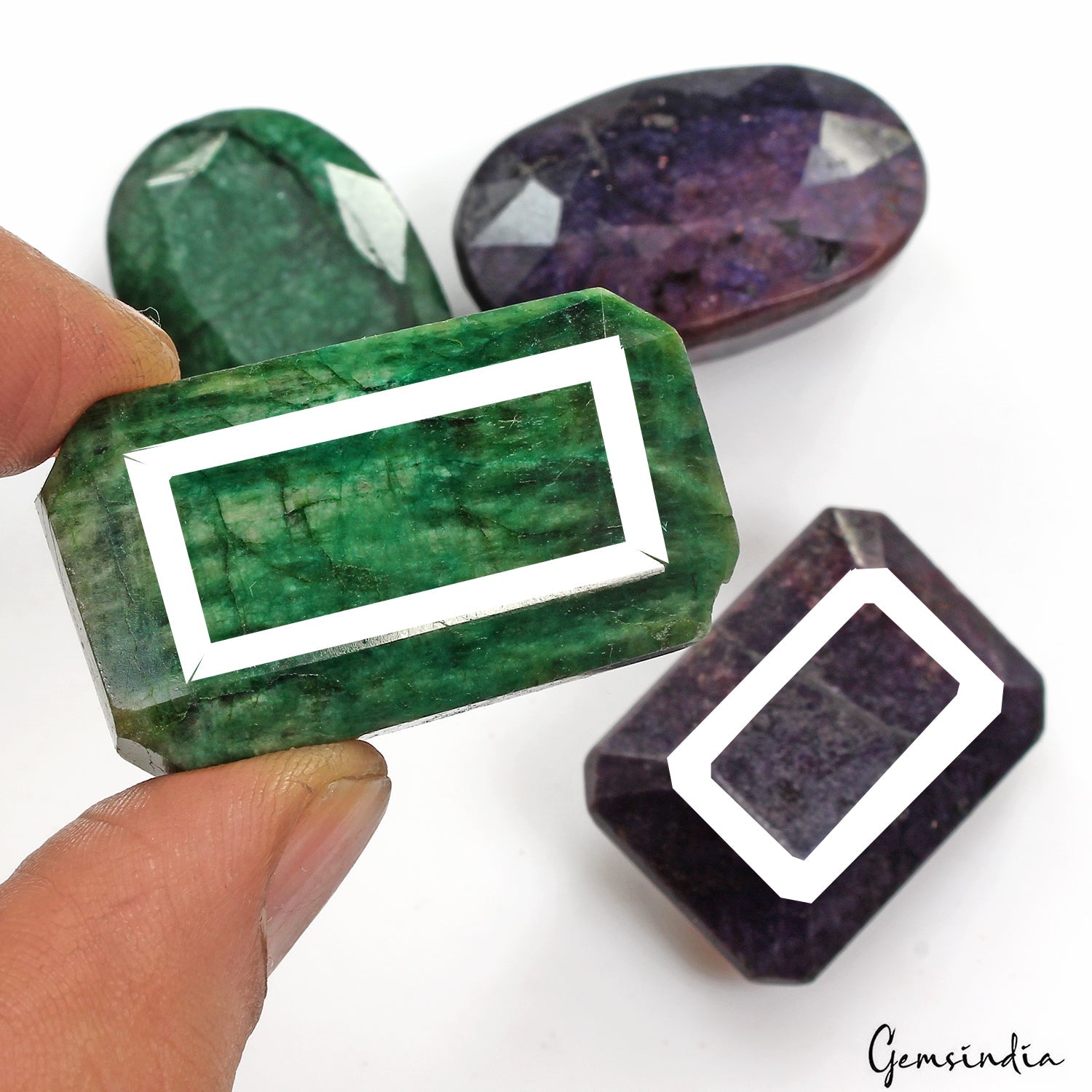 620 Ct Natural Emerald Sapphire Mix Cut Earth Mined Museum Size Gemstones Lot