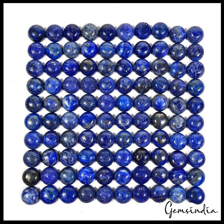 Top Quality Lapis Lazuli 10mm Round Cabochon Loose Calibrated Gems Lot 470 Cts