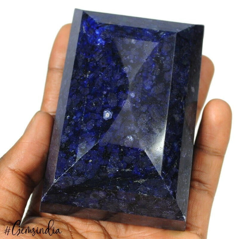 African Blue Sapphire Loose Gemstone, Color Enhanced — 90x60x45mm, 2900 Ct, Madagascar