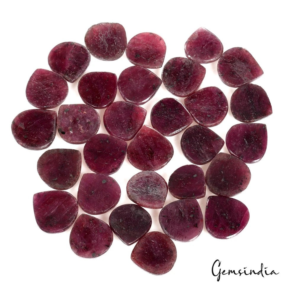 30 Pcs/800 Cts Natural Red Ruby Heart/Pear Checker Cut Earth Mined Jewelry Gems