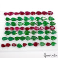 62 Pcs Natural Green Emerald Red Beryl Pear Cut 13-21mm Loose Gemstones ~630 Cts