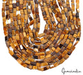 590 Cts/10 Pcs/13"Each Natural Untreated Tiger Eye Rectangle Cut Bead Strands
