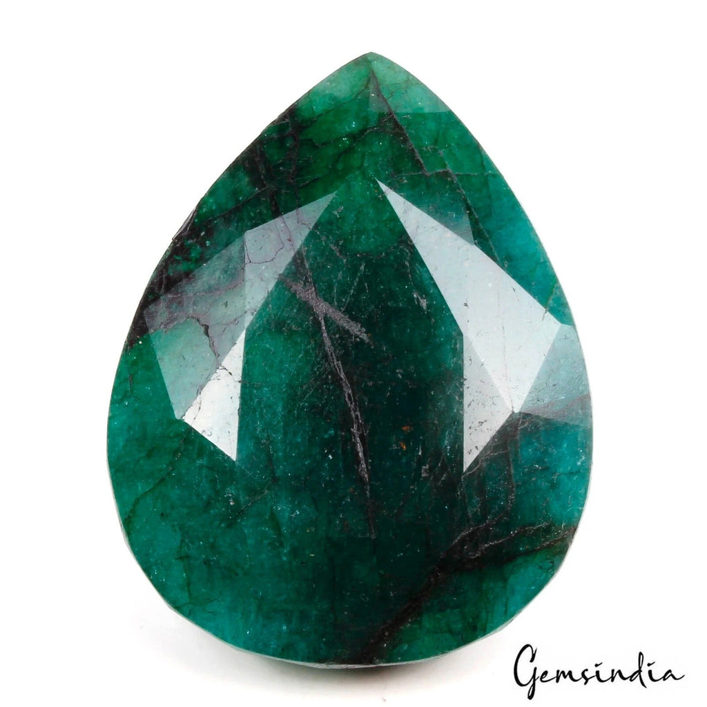 620 Cts Natural Brazilian Bottle Green Emerald Pear Faceted Cut Loose Hoge Gems
