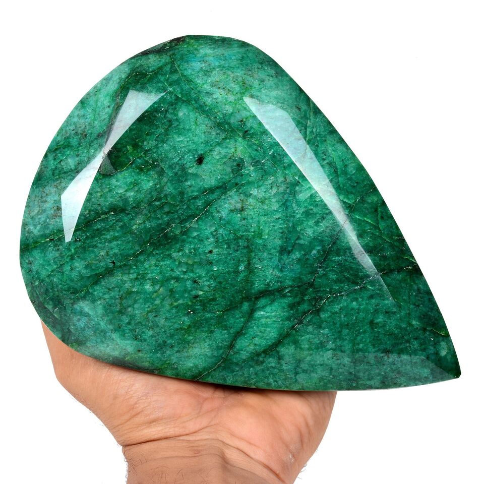 2.5 Kilo Natural Green Emerald Pear Cut Brazilian Collector's Grade Gemstone