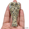 Bi Color Dalmatian Jasper Angel Figurine — 82 x 38 x 18 mm, 310 Ct