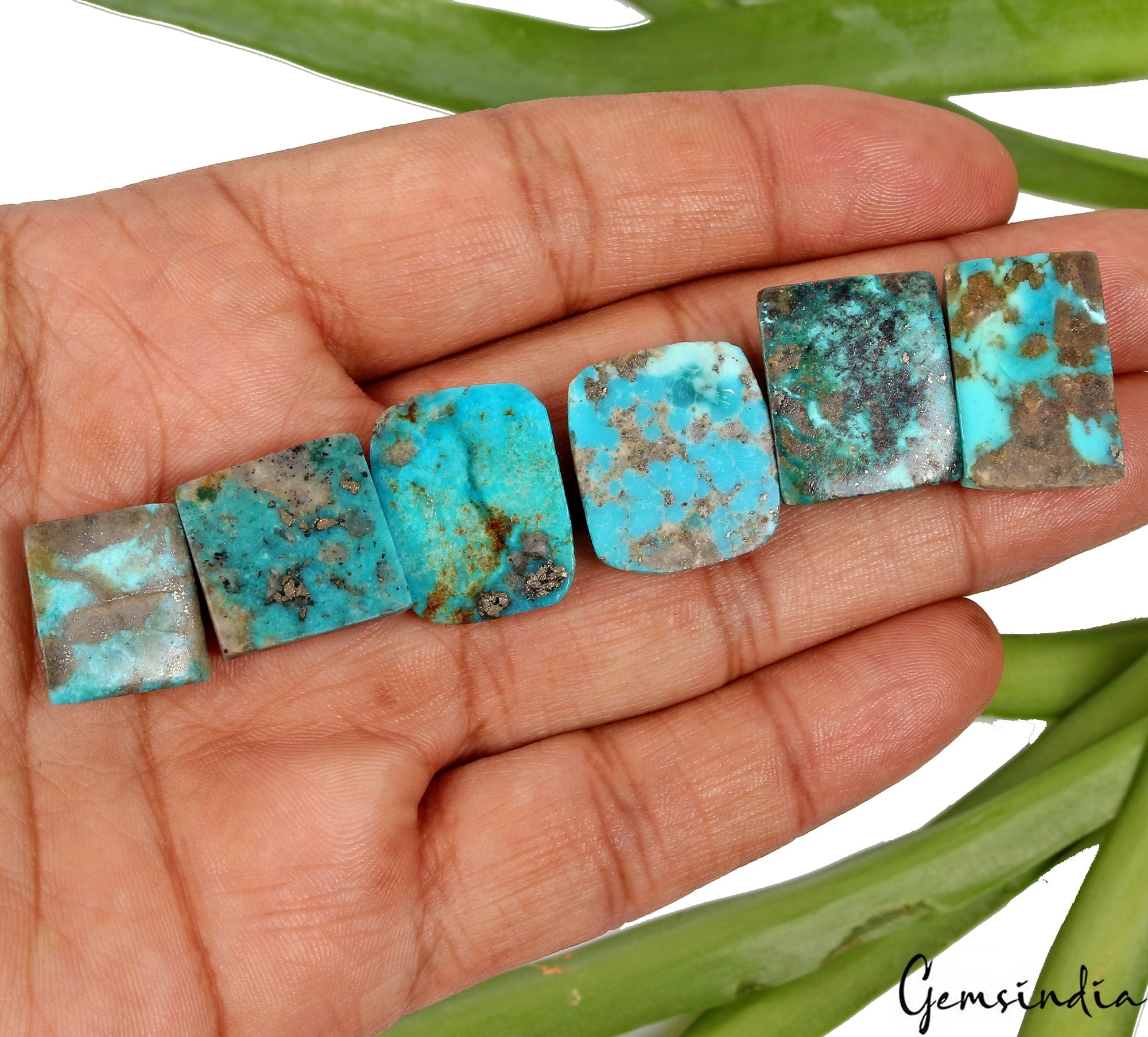 6 Pcs Natural Turquoise Top Quality 15mm-21mm Mix Cabochon Untreated Gemstones