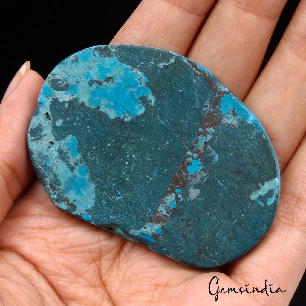 137.40 Cts Natural Blue USA Spiderweb Turquoise Fancy Cab Loose Gem For Pendant