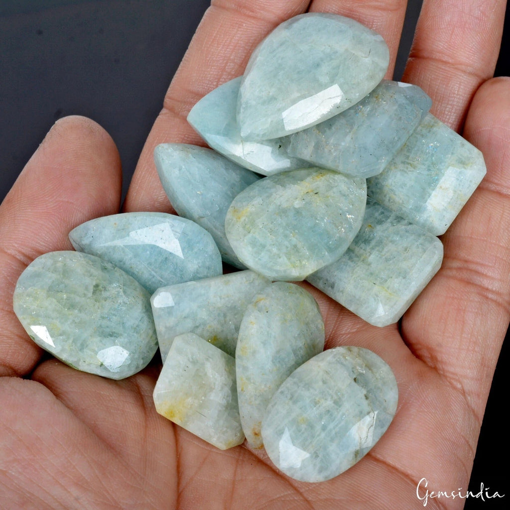 550 Ct/13 Pc Natural Untreated Blue Beryl Aquamarine Mix Cut Loose Gemstones Lot