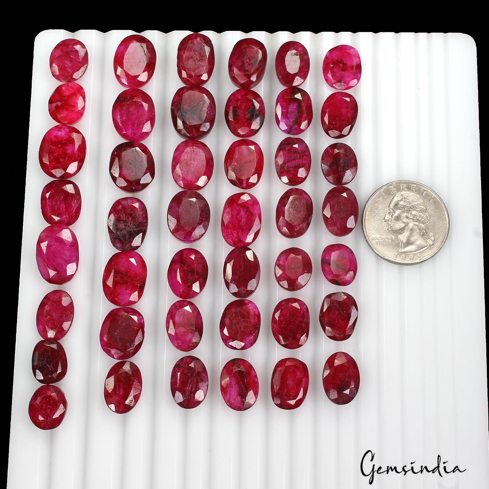 Natural Red Pink Beryl Oval Faceted Loose Wholesale Gemstone Lot 310 Ct/ 43 Pcs