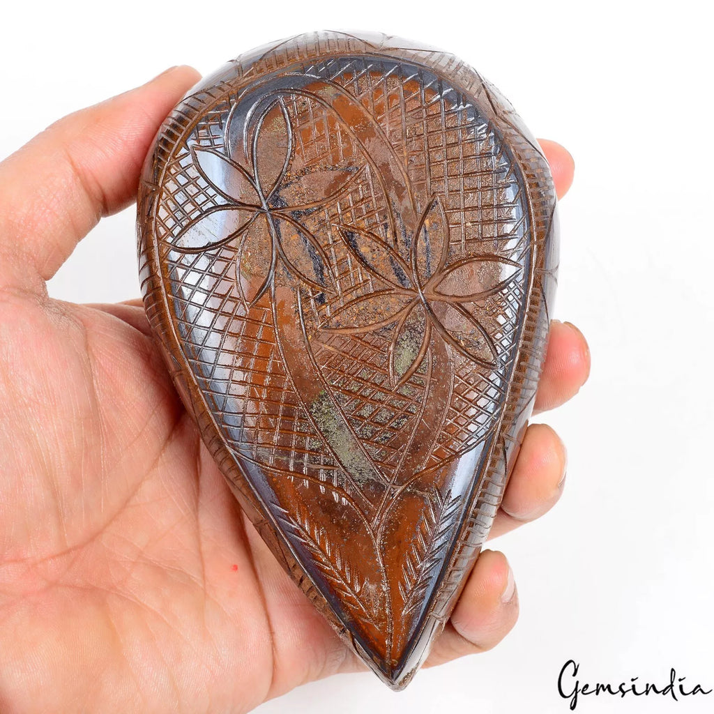 Tiger Eye Carving, Untreated, Brown — 132x83x36mm, 4060 Ct, Madagascar