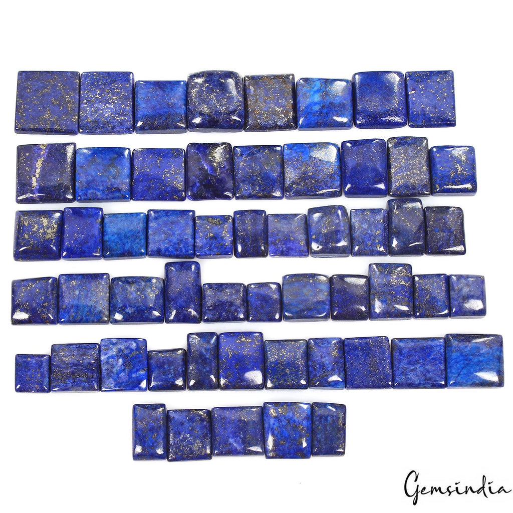 500 Ct/55Pcs Natural Blue Lapis Lazuli Gold Pyrite Baguette Cut Gems For Jewelry