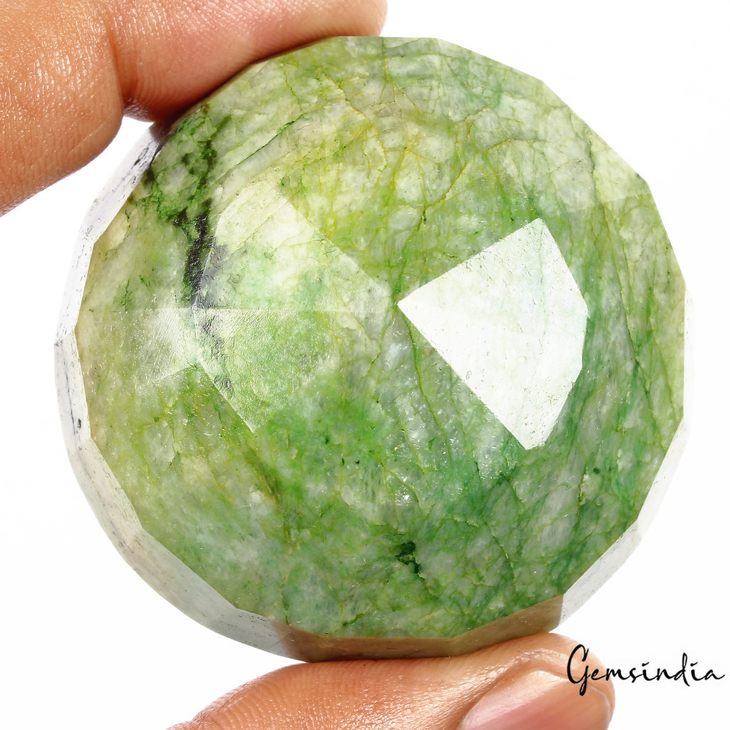 Emerald Loose Gemstone, Color Enhanced, Green — 54X53x28mm, 550 Ct, Brazil
