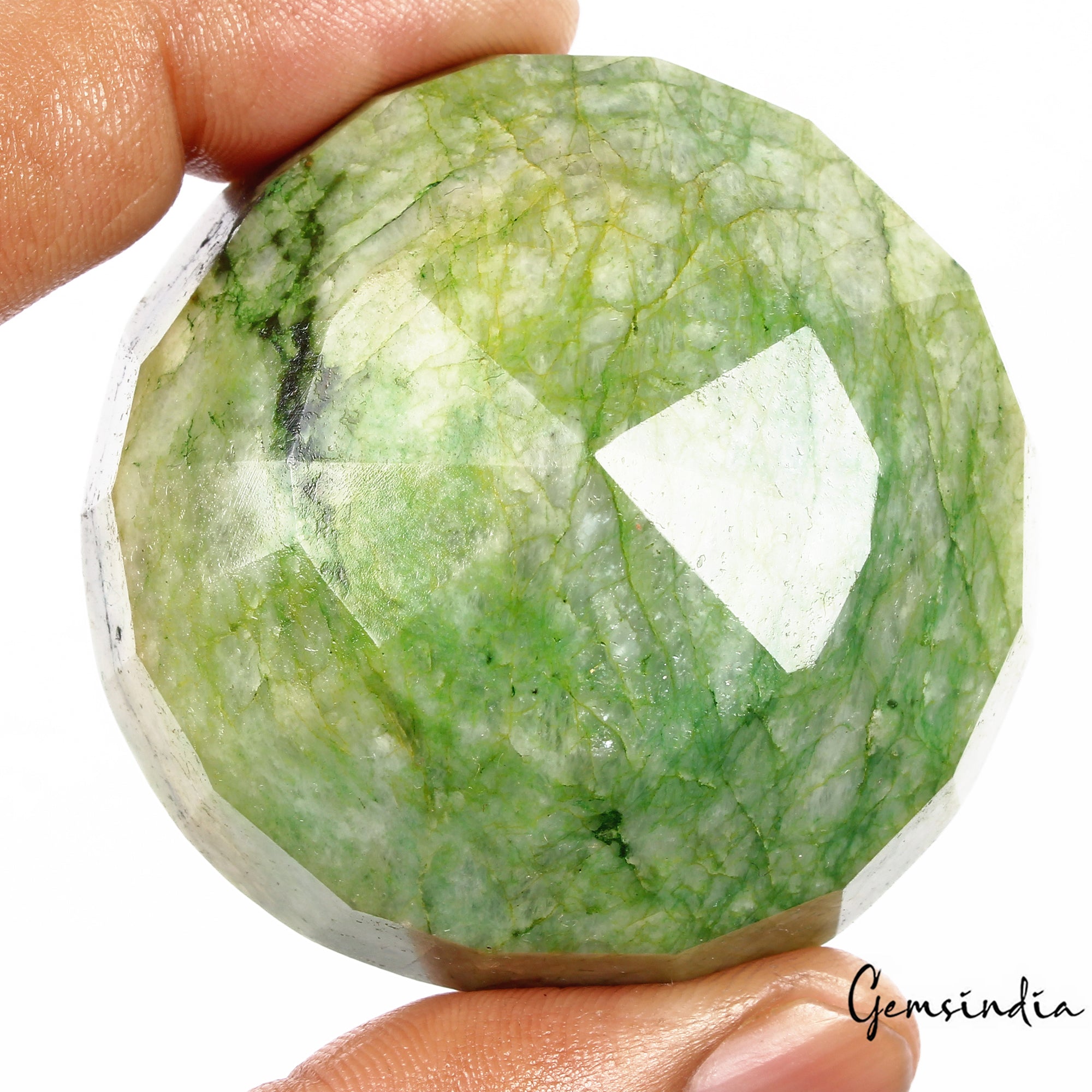 Emerald Loose Gemstone, Color Enhanced, Green — 54X53x28mm, 550 Ct, Brazil