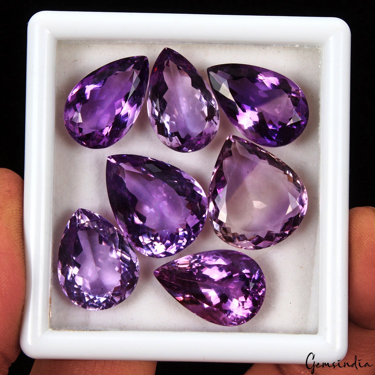 116.80 Ct Natural Untreated Purple Amethyst Mix Faceted Loose Gemstone Lot 7 Pcs