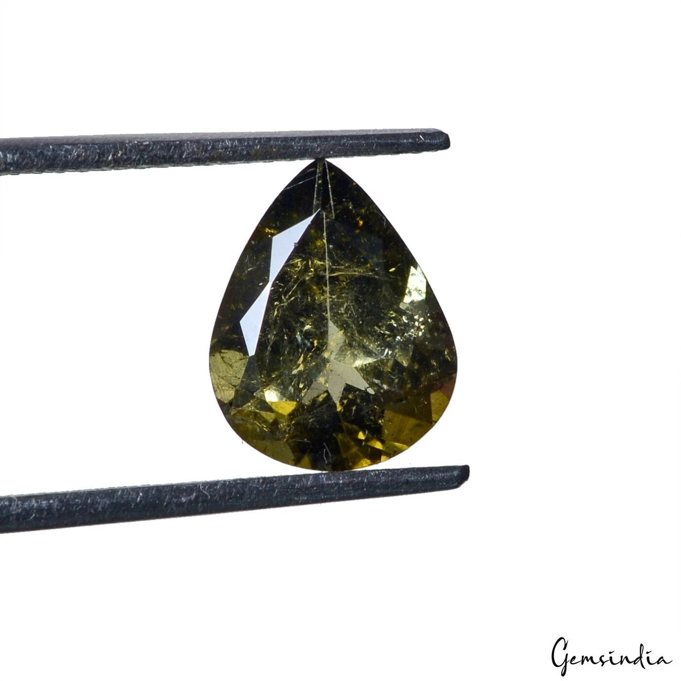 Green Tourmaline Loose Gemstone, Pear Cut, Untreated — 1x8x5 mm, 2.70 Ct, Mozambique
