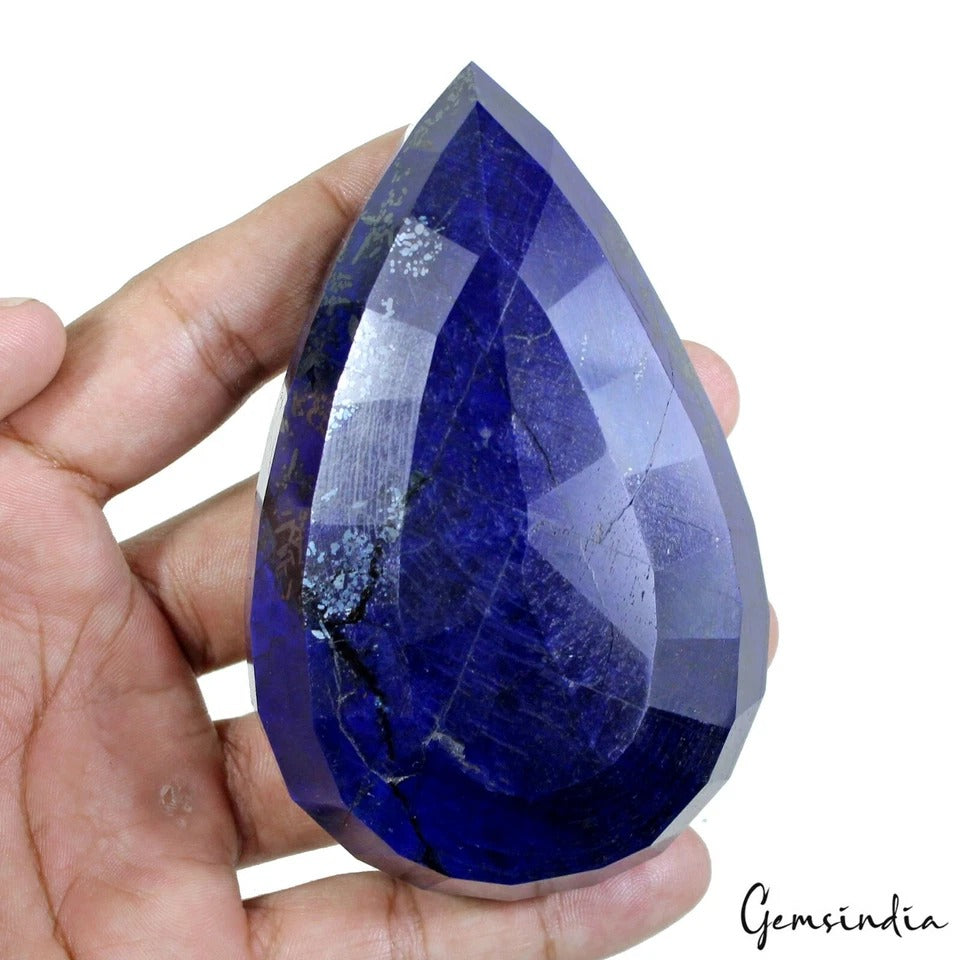 Blue Sapphire Loose Gemstone, Color Enhanced — 107x67x38mm, 3060 Ct, Madagascar