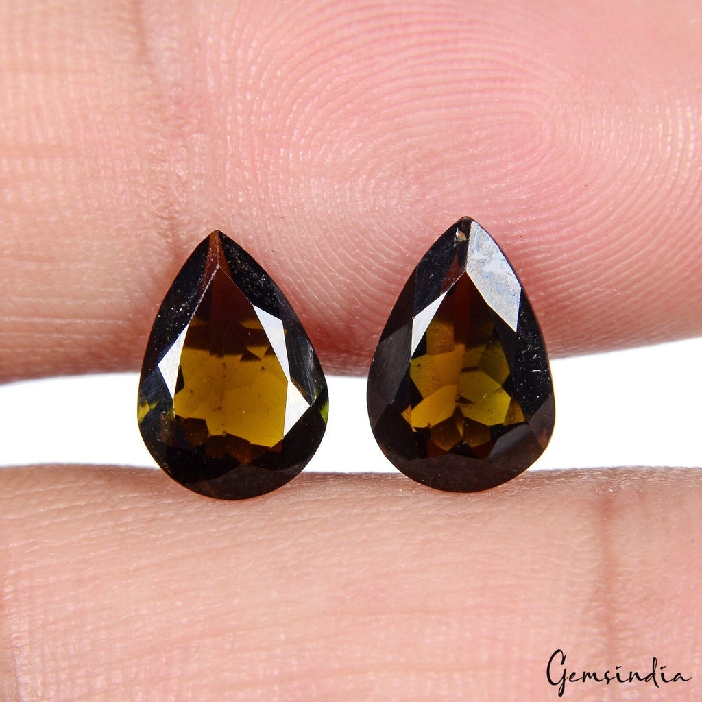2.95 Ct Natural Red Brown Tourmaline Pear Faceted Certified Loose Gems Jewelry