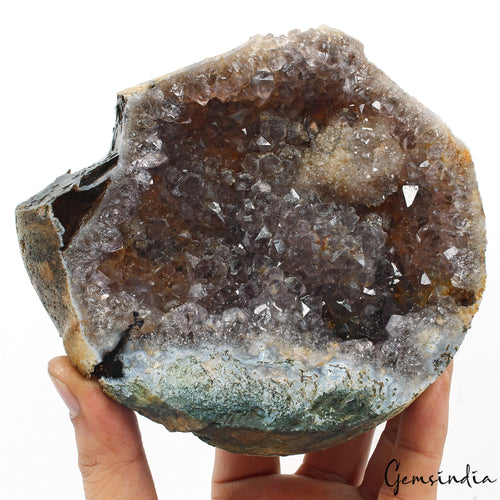 Amethyst Crystal Cluster, Untreated — 5.5x5x2 Inch, 0.67 Kg (3380 Ct), Uruguay