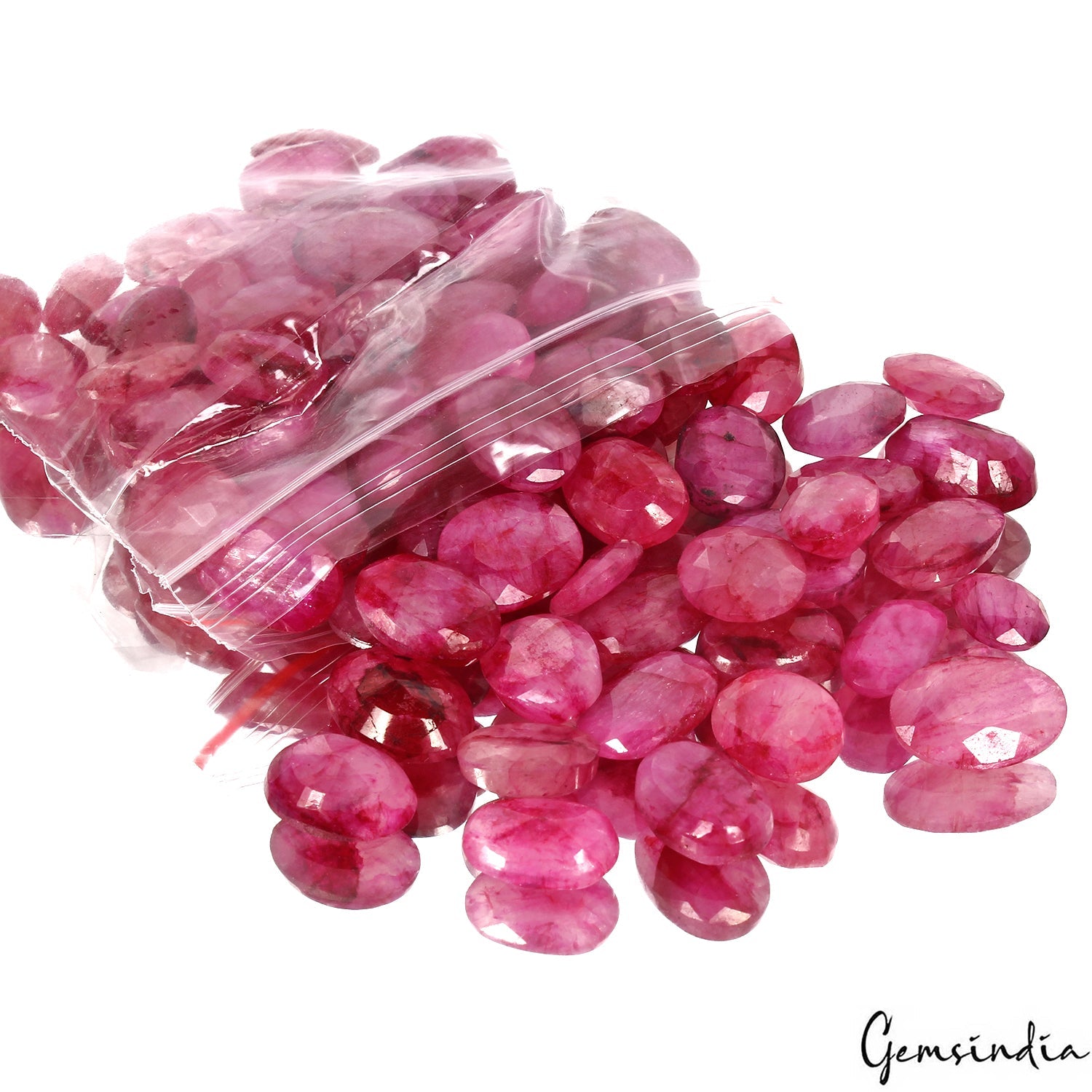 500 Cts/85 Natural Red Pink USA Beryl Bixbite Oval Faceted Loose Gem For Jewelry