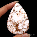 Turquoise Cabochon, White — 70 x 59 x 6mm, 180 Ct