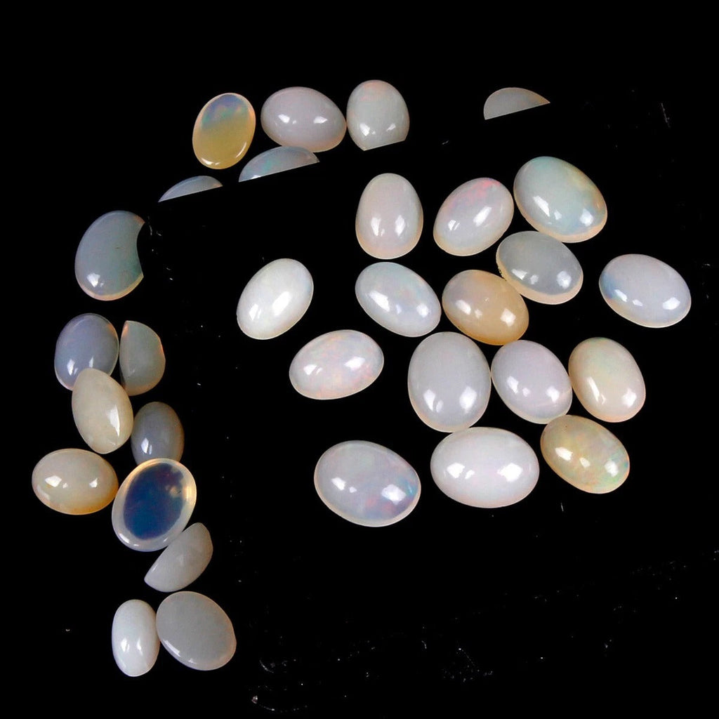 16 Ct/32 Pcs Natural Ethiopian Multi Shine Opal Oval Cabochon Loose Gemstones
