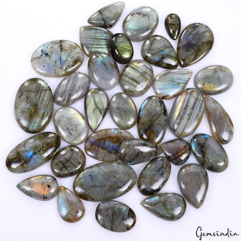840 Ct Natural Untreated Multi Shine Labradorite Mix Cab Loose Gemstone Lot 33Pc