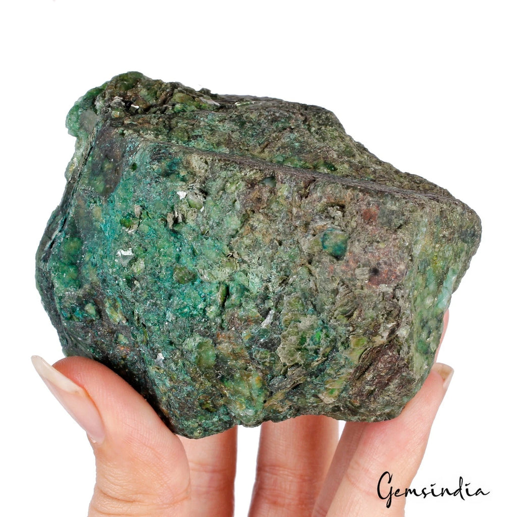 Emerald Rough Specimen, Color Enhanced, Green — 74x68x66mm, 2030 Ct, Zambia