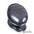340 Ct Gunmetal Oval Palm Stone 1.7 " Crystal Gemstone Healing Gift Reiki Aura