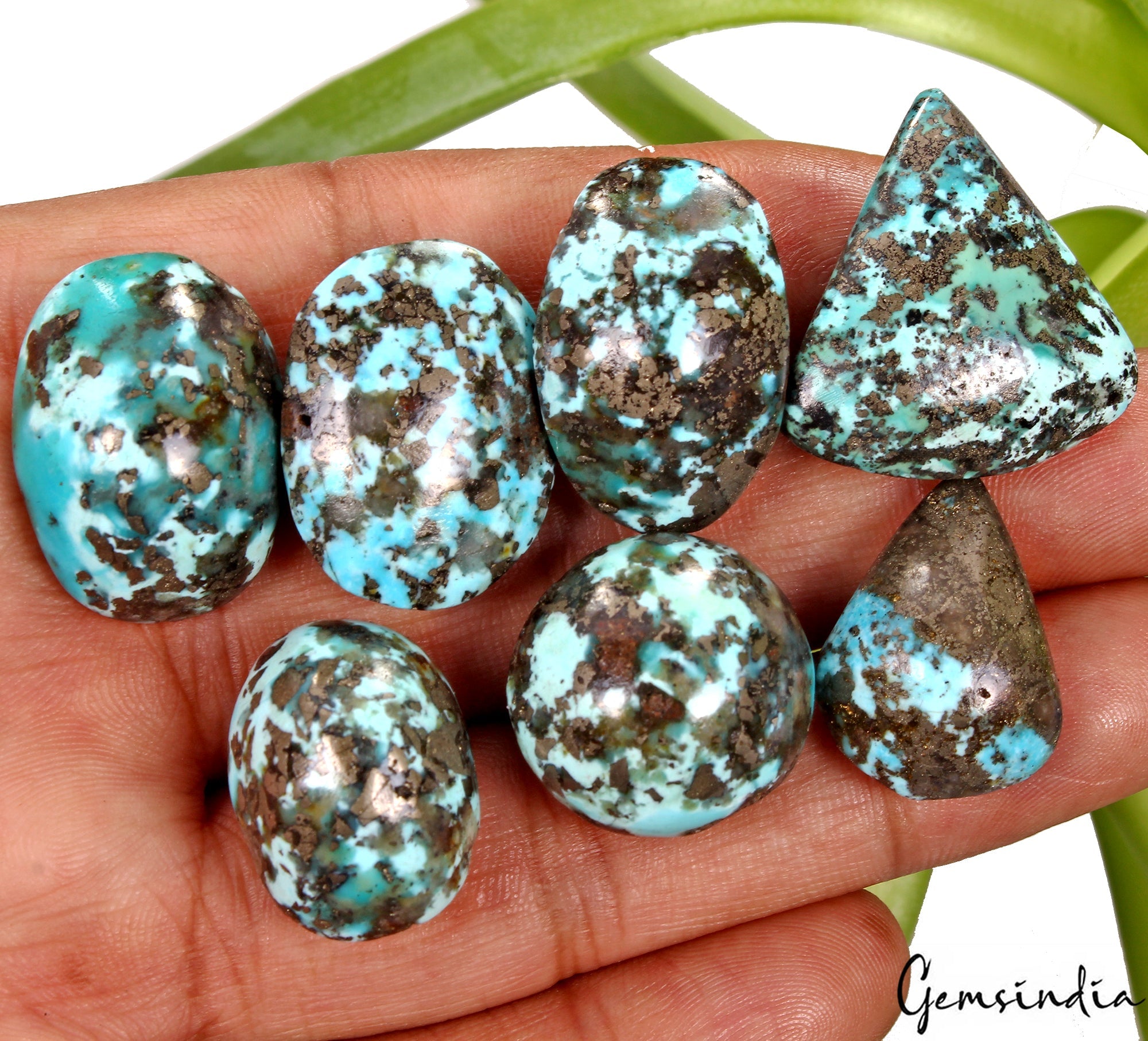 7 Persian Turquoise Neyshabur Cabochon Lot, Not Stabilized, %100 Natural 20-26mm