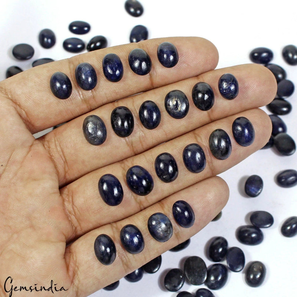 100 Pcs Natural Blue Sapphire Oval Cabochon Loose 9mm-10mm Gemstones Lot~325 Cts