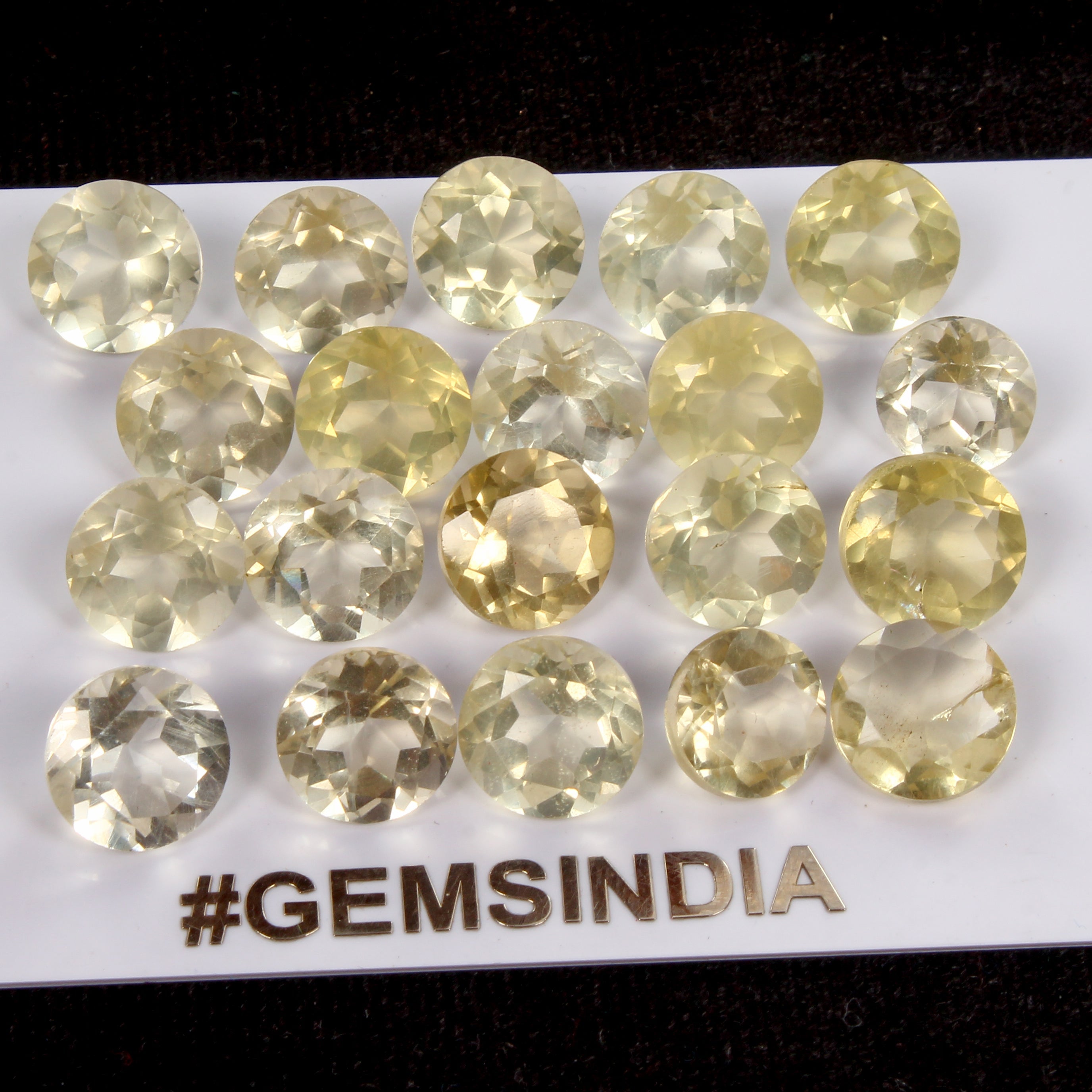 66.50 Ct Natural Lemon Citrine Quartz Round Cut 9-10mm Untreated Gemstones~20 Pc