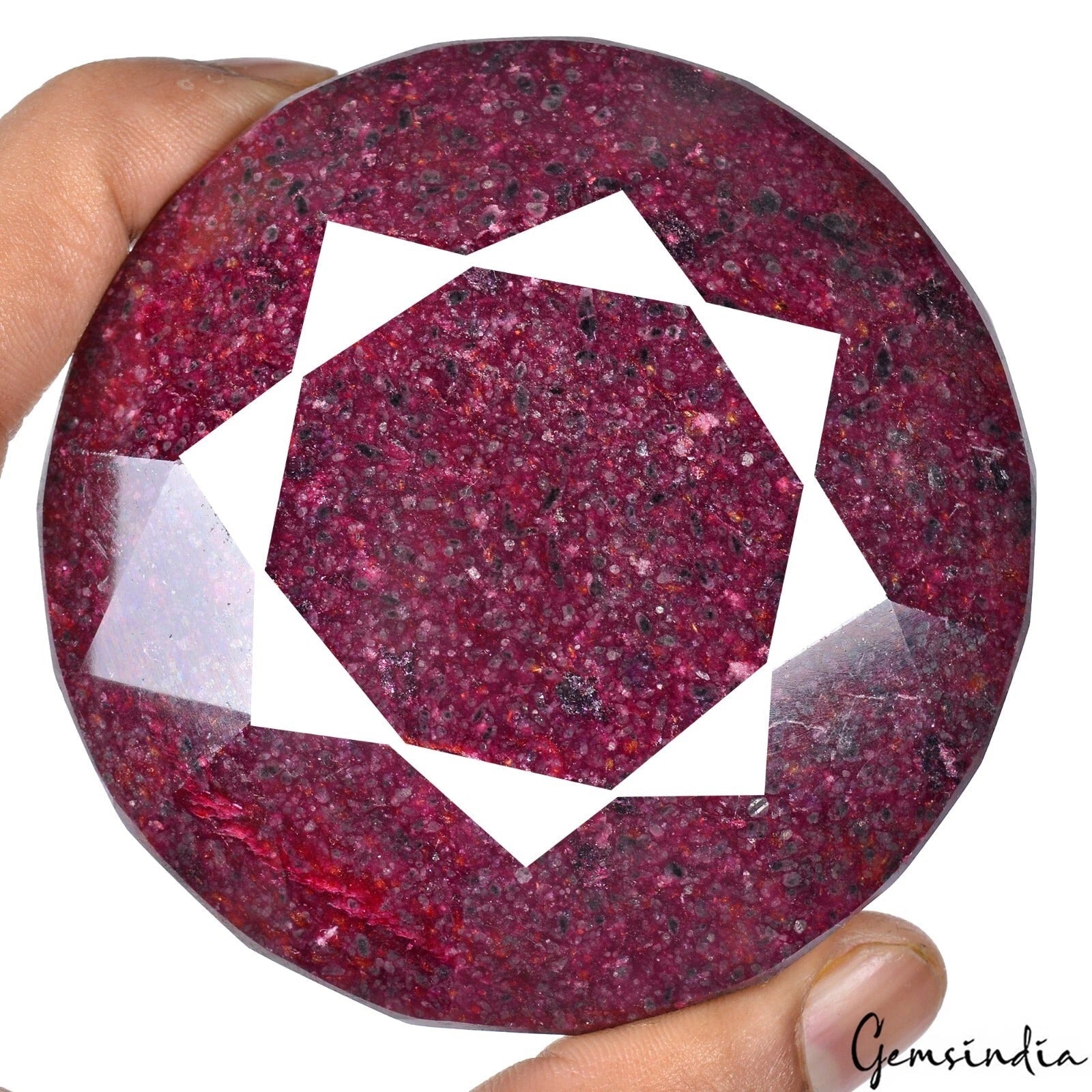 2430 Cts Natural Red Ruby Round Faceted Earth Mined Museum Size Loose Huge Gem