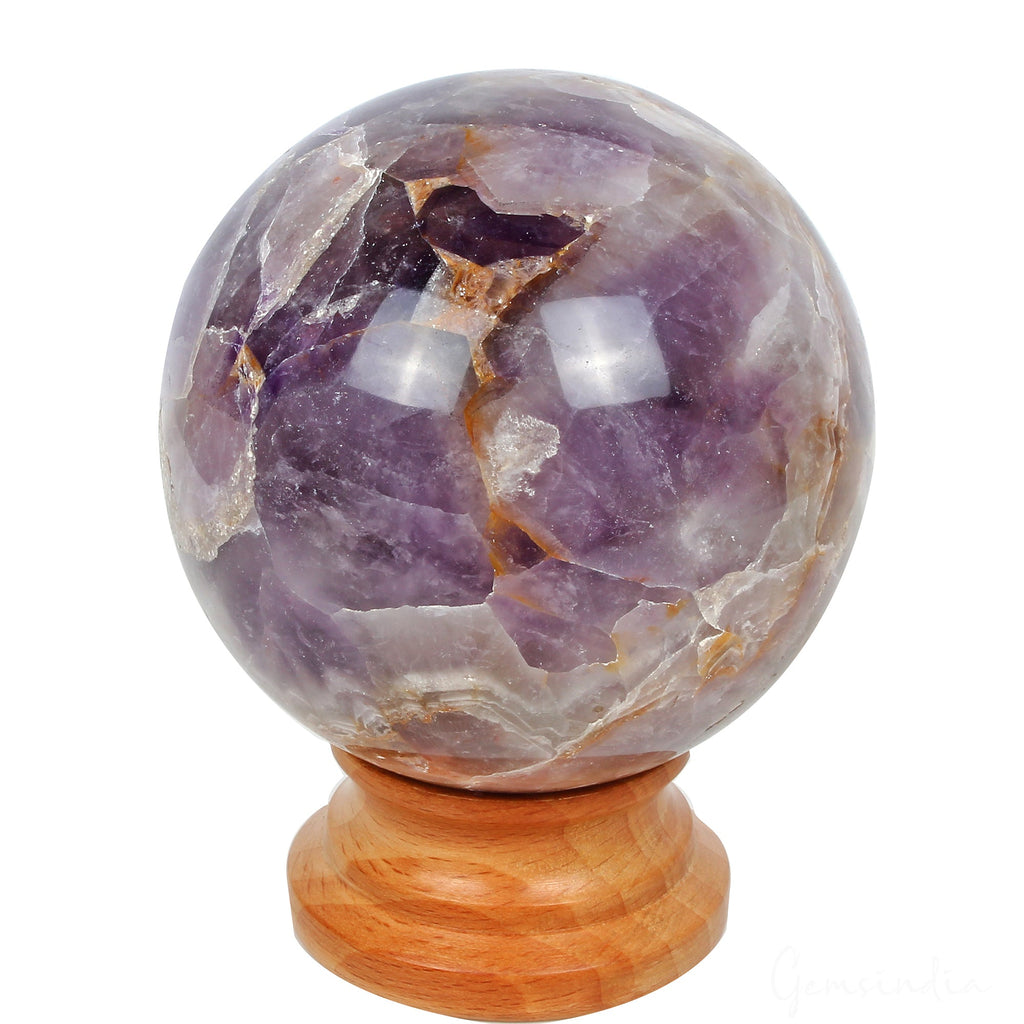 3460 Ct Natural Purple Amethyst Healing Crystal Mineral Sphere Gems With Stand