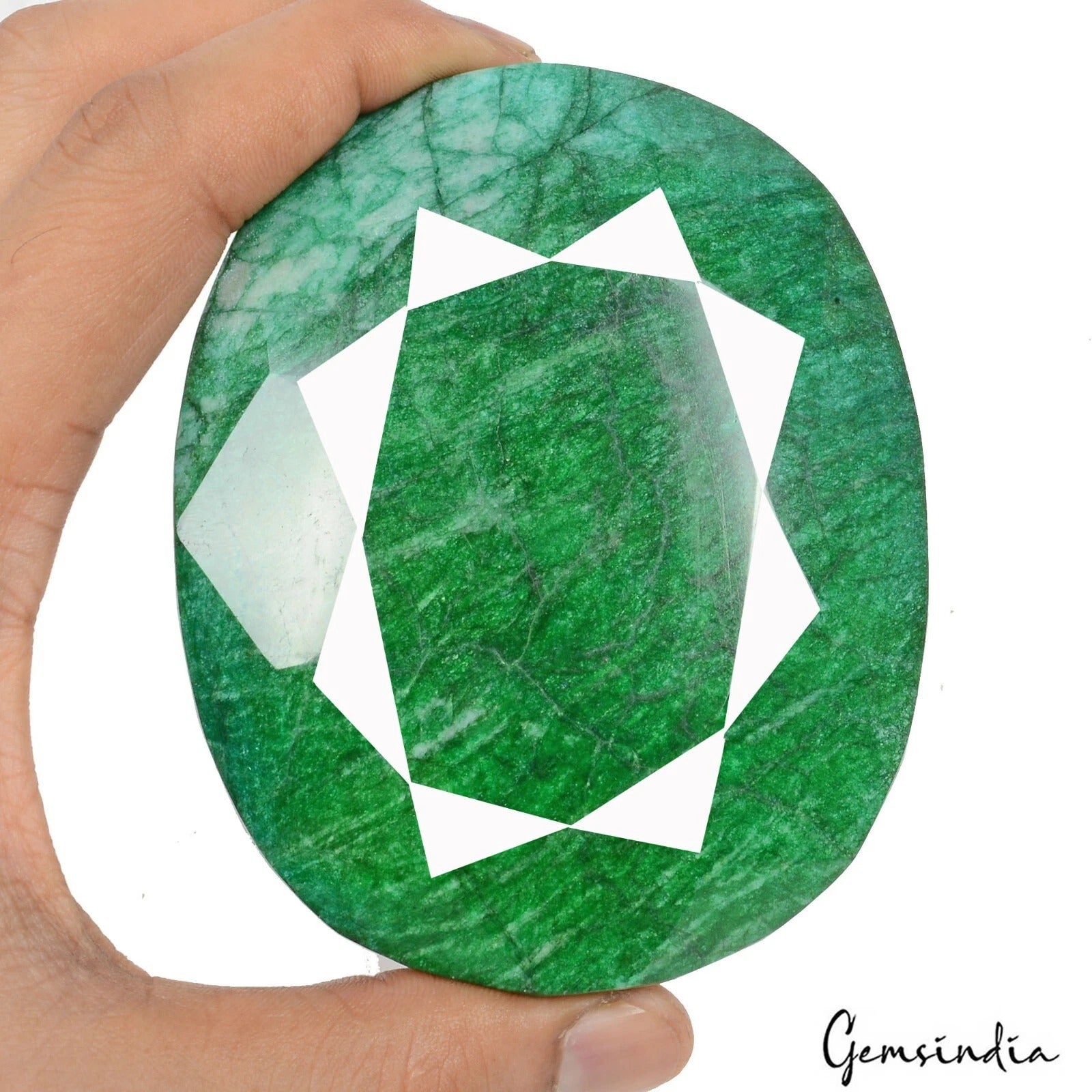 2170 Ct Natural Green Emerald Oval Cut Earth Mined Museum Size Gem from Brazil