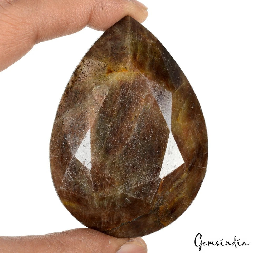1170Ct Natural Untreated Brown Sapphire Pear Faceted Earth Mined Museum Size Gem