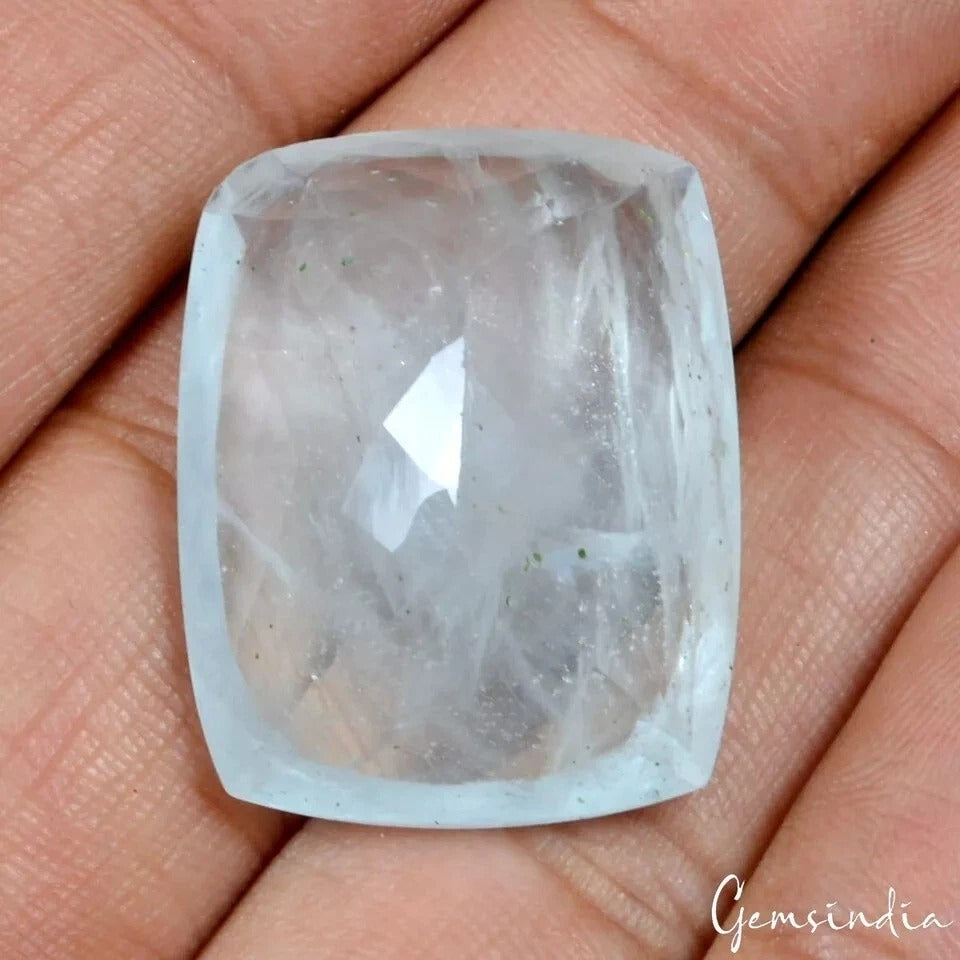 Certified 58.80 Ct 27x22mm Cushion Cut Natural Aquamarine Unheated Brazil Gem