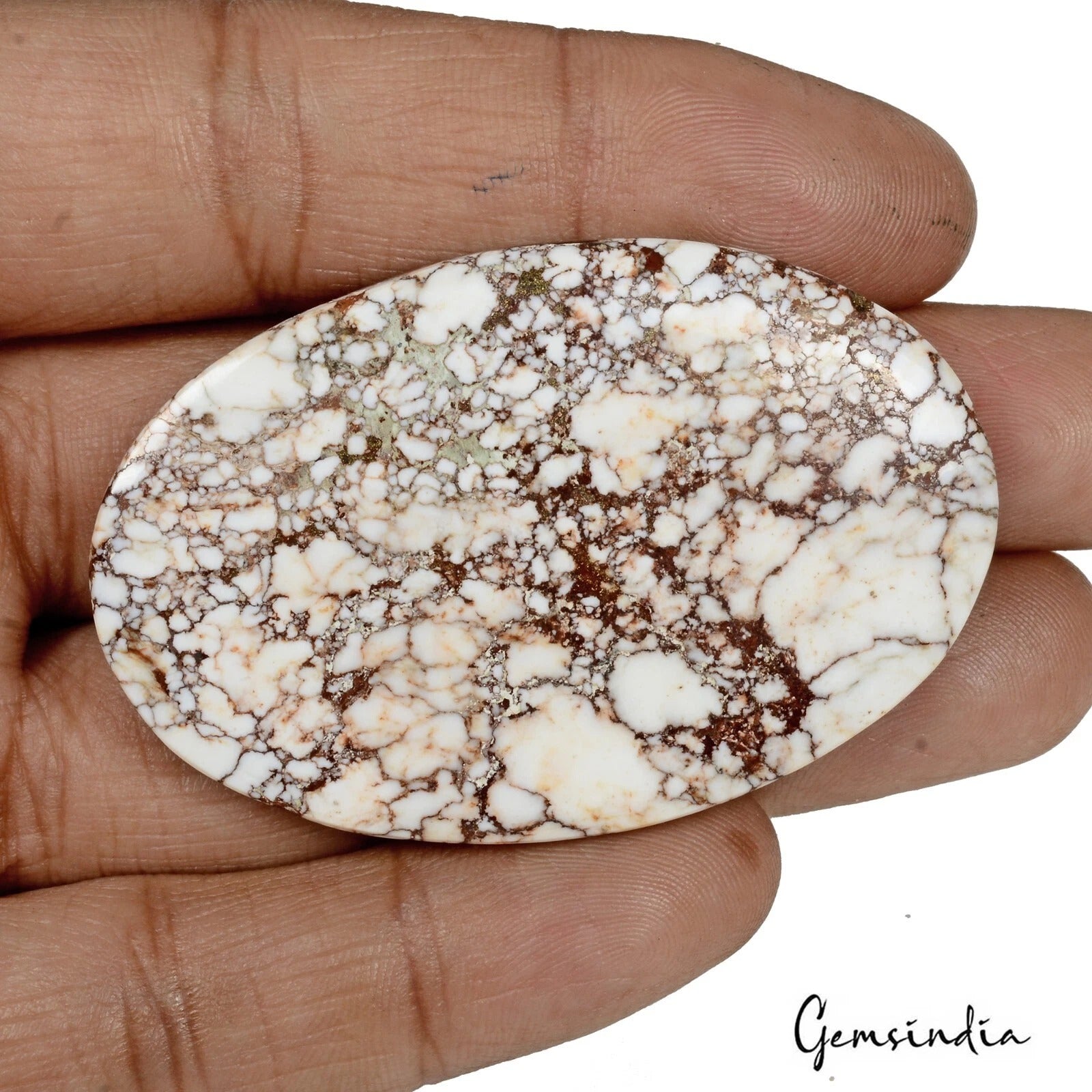 160 Carat Natural Untreated Nevada USA White Buffalo Turquoise Oval Cab Gemstone