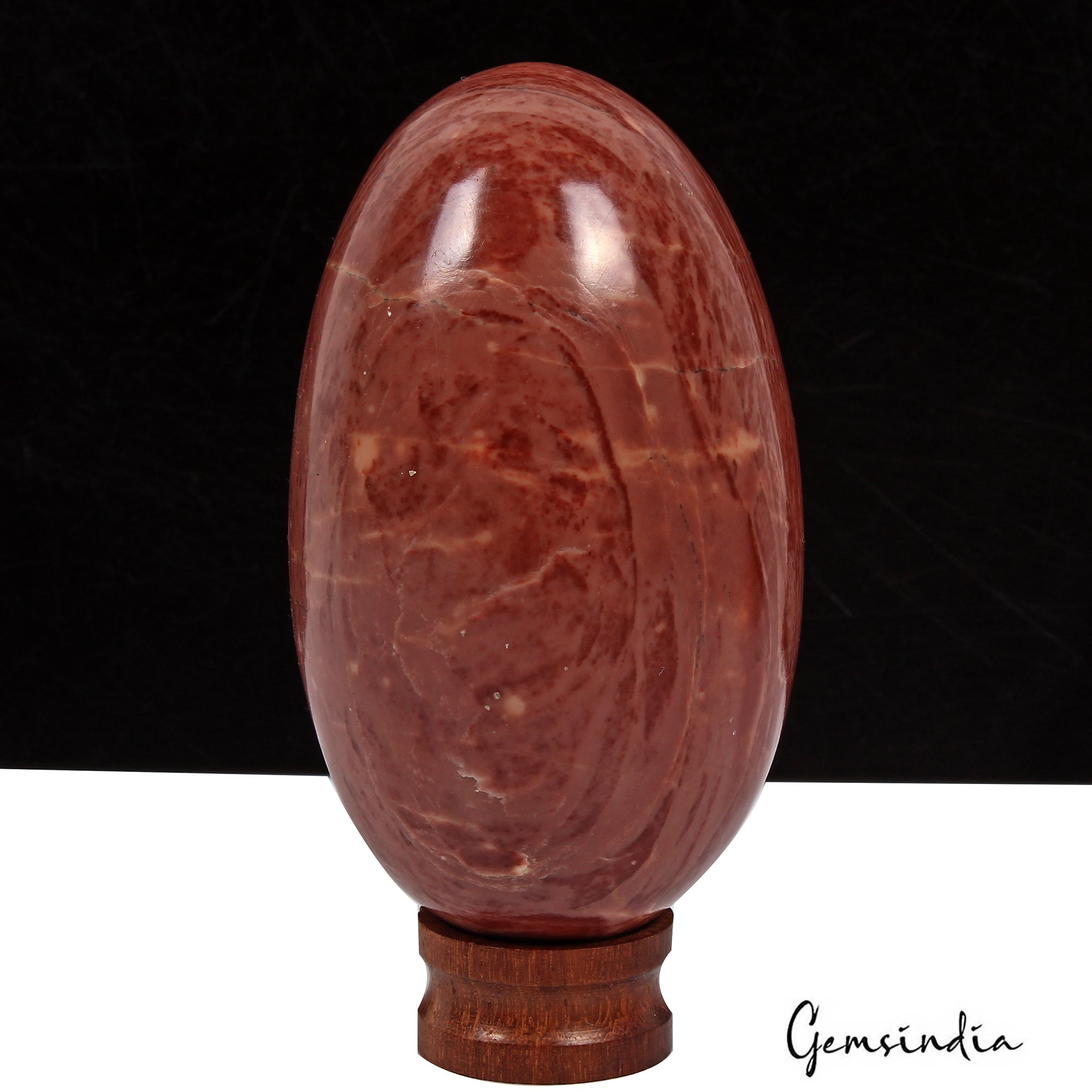 1900 Ct Natural Untreated Red Jasper Oval Shape Egg Mineral Gemstone With Stand