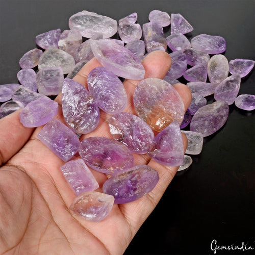 Amethyst Lot, Loose Gemstone, Oval, Pear, Marquise, Triangle, Untreated — 65 Pieces, 13mm to 41mm, 1500 Ct, Brazil