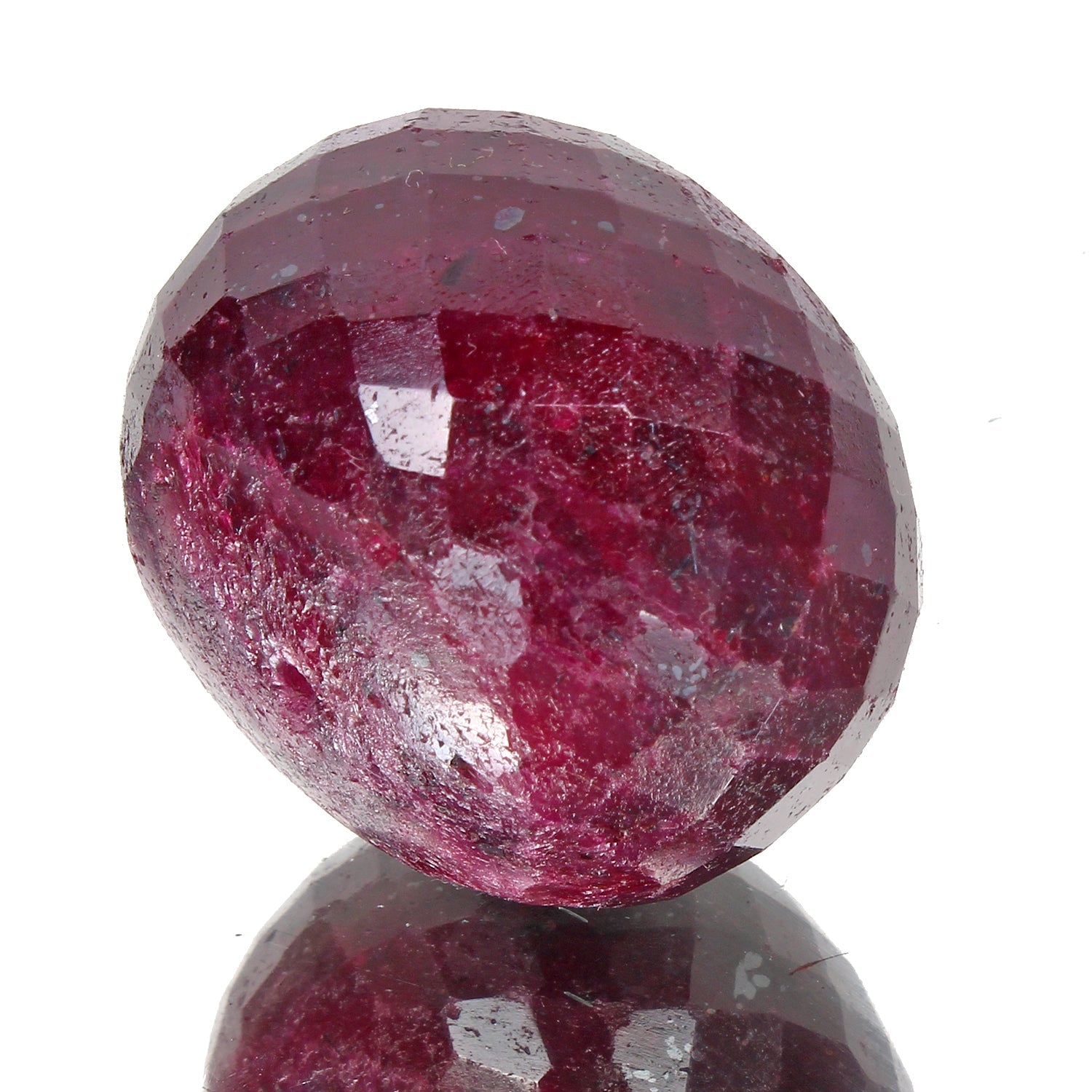 Certified 330 Cts Natural Red Ruby Round Checker Cut Drilled Bead Loose Gemstone