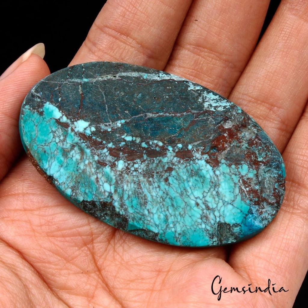 114.20 Ct Natural Blue Spiderweb Arizona USA Turquoise Oval Huge Gem For Pendant