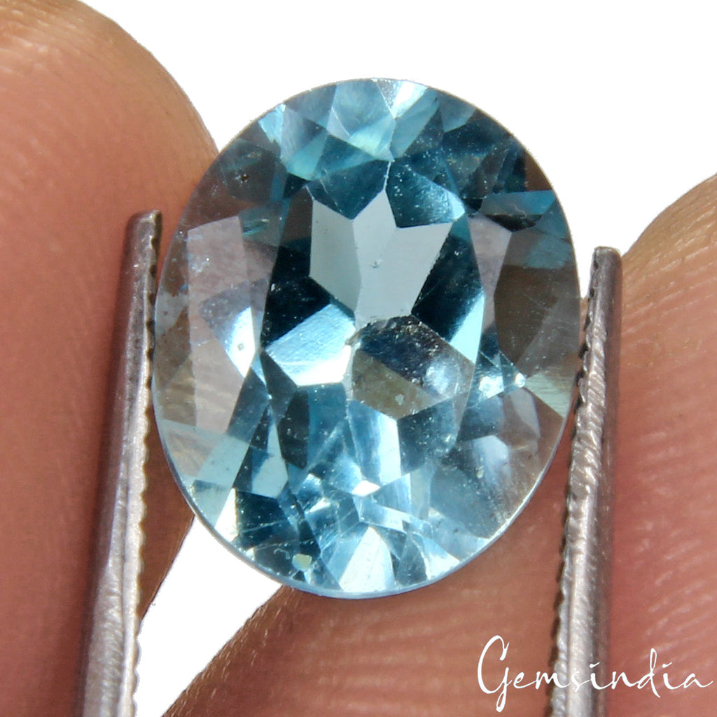 4.70Ct Sky Blue Topaz Oval Cut Genuine Natural Loose Certified Gemstone~10x8x6mm