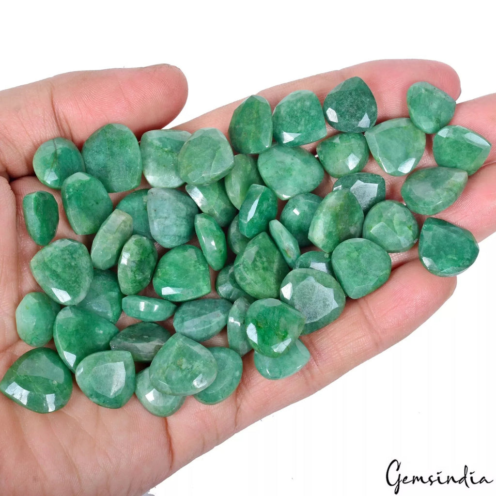 Emerald Loose Gemstone, Color Enhanced, Green — 12mm to 17mm, 500 Ct, Brazil